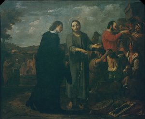 Bernat de Quintaval将他的财富分配给穷人 作者 安东尼·维拉多玛（Antoni Viladomat）